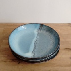 Set of 4 blue plates